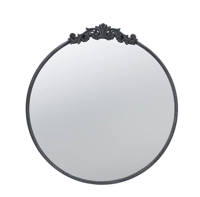 Isabella Baroque Black Round Wall Mirror 