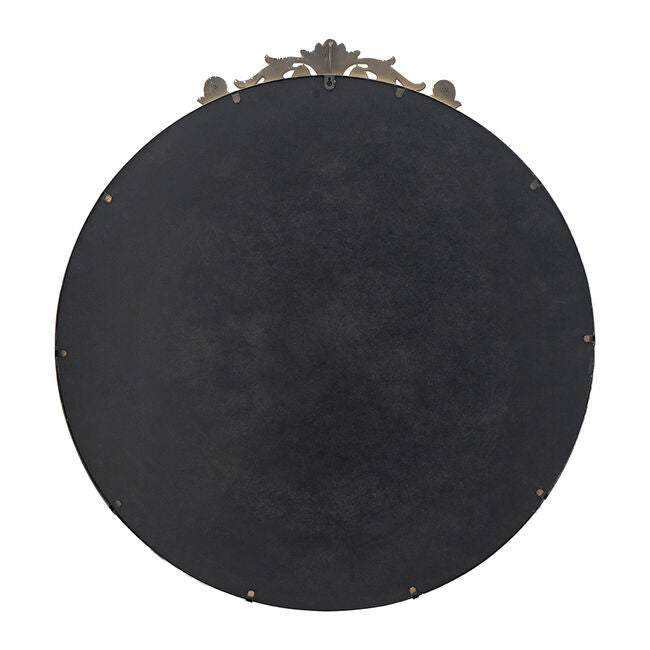 Isabella Baroque Black Round Wall Mirror 