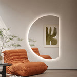 Alexander Right Cut Moon LED Mirror 77cm x 110cm