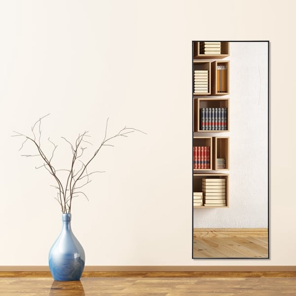 Oliver Rectangular Black Mirror Wall Mount or Freestanding