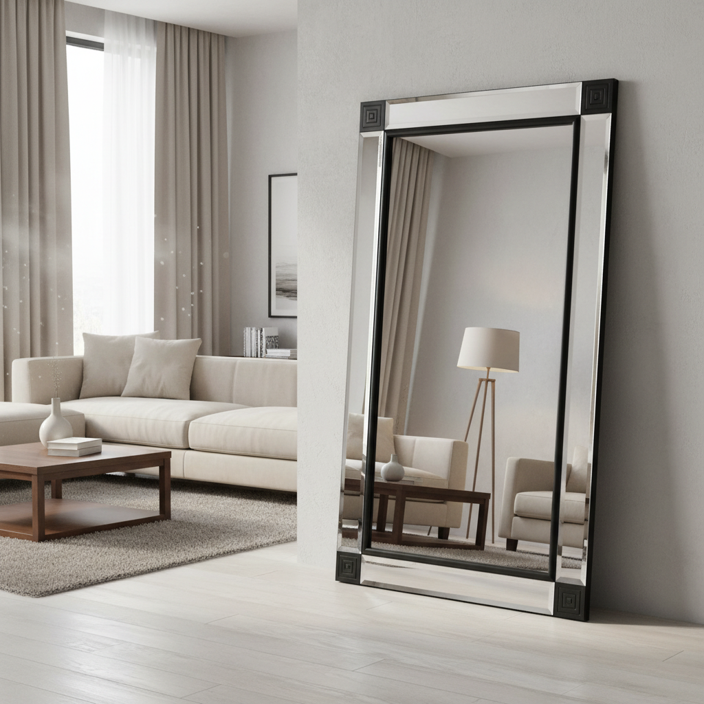 Kael Wall Mirror Black Modern Minimalist