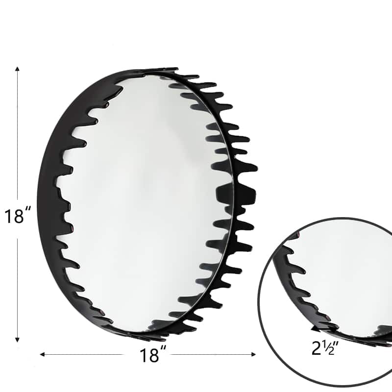 Georgia Black Round Wall Mirror 46cm