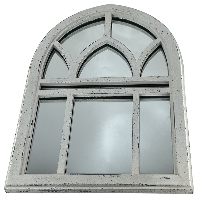 Seraphina French Provincial Gothic Arch Wall Mirror White 53cm x 81cm