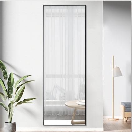 Oliver Rectangular Black Mirror Wall Mount or Freestanding