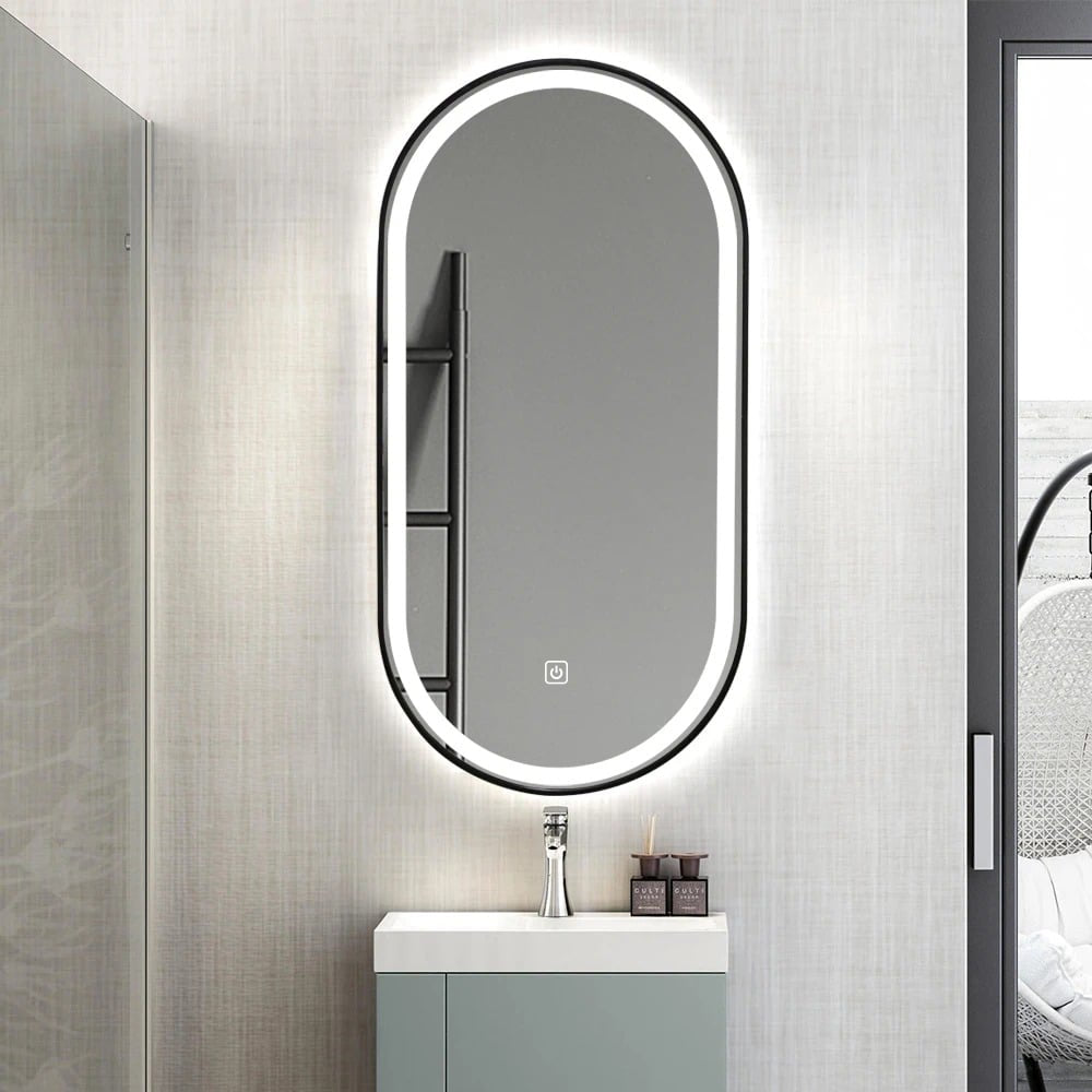 Marley Oval LED Bathroom Frosted Edge Mirror