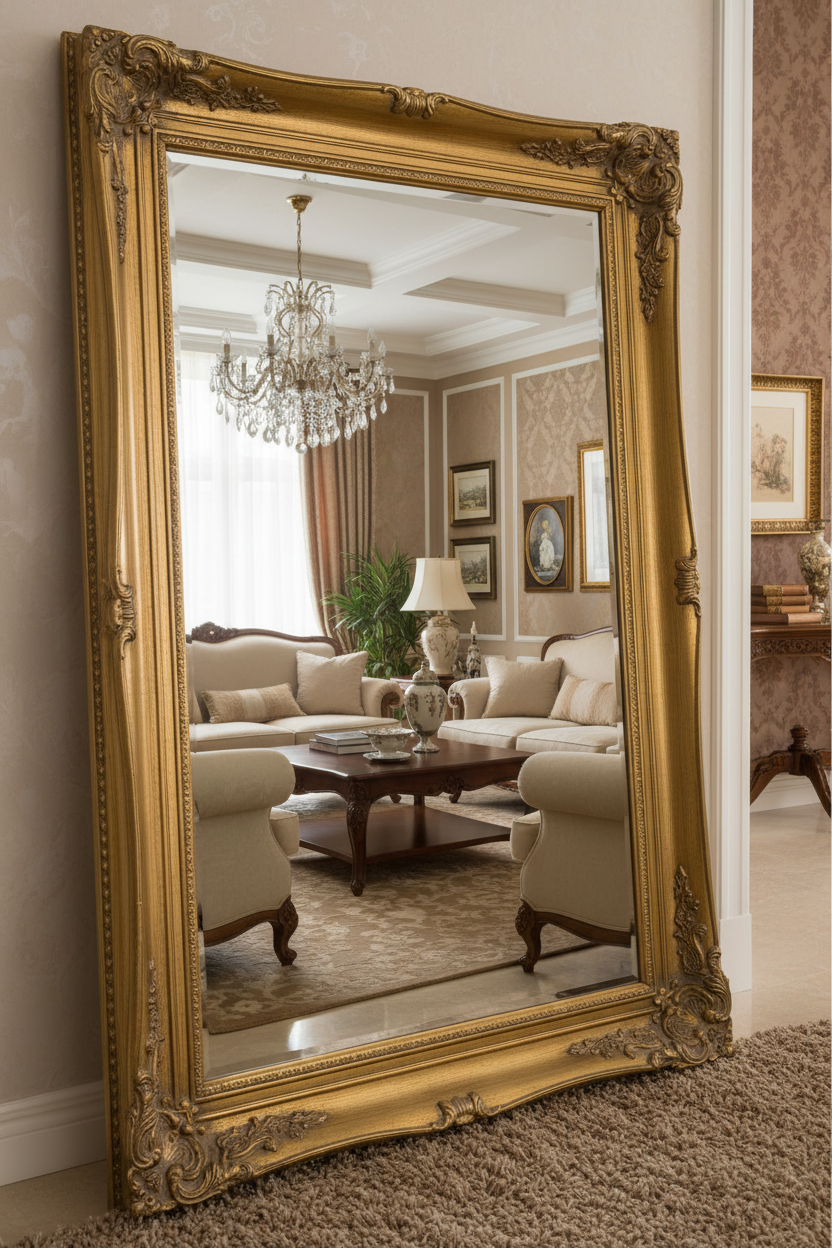 Amelie Ornate Mirror Antique Gold