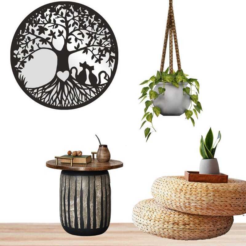 Arboré Tree of Life & Cats Mirror Wall Art 50cm