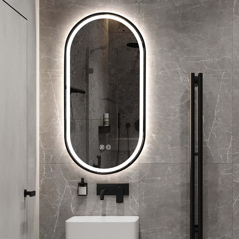 Marley Oval LED Bathroom Frosted Edge Mirror