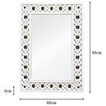 Savoy Braid-Frame Wall Mirror White 60cm x 85cm