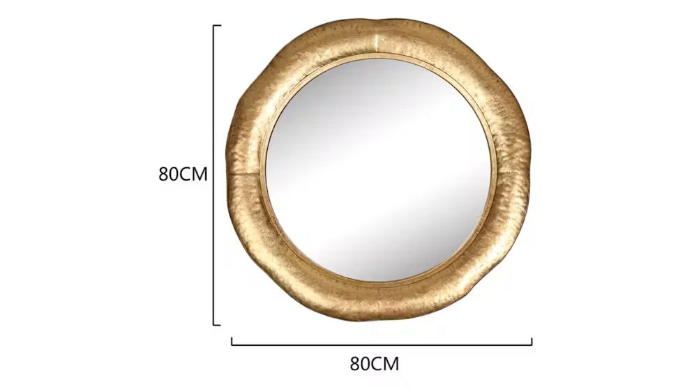 Palais Round Gold Wall Mirror 80cm