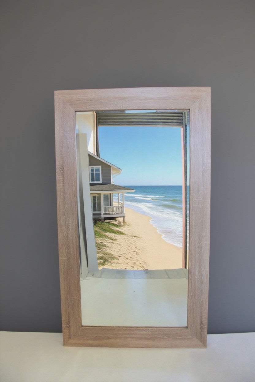 Rowan Woodland Mirror Textured Wood Frame