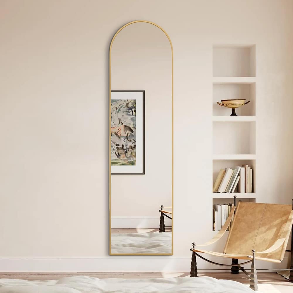 Rosie Rose Gold Arched Full Length Mirror Freestanding 40cm x 150cm