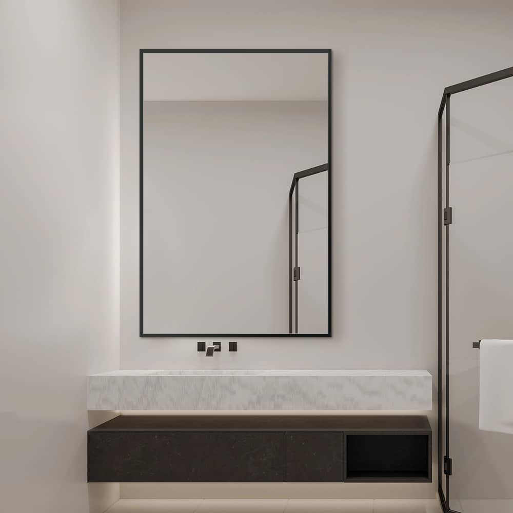 Genevieve Black Rectangular Wall Mirror