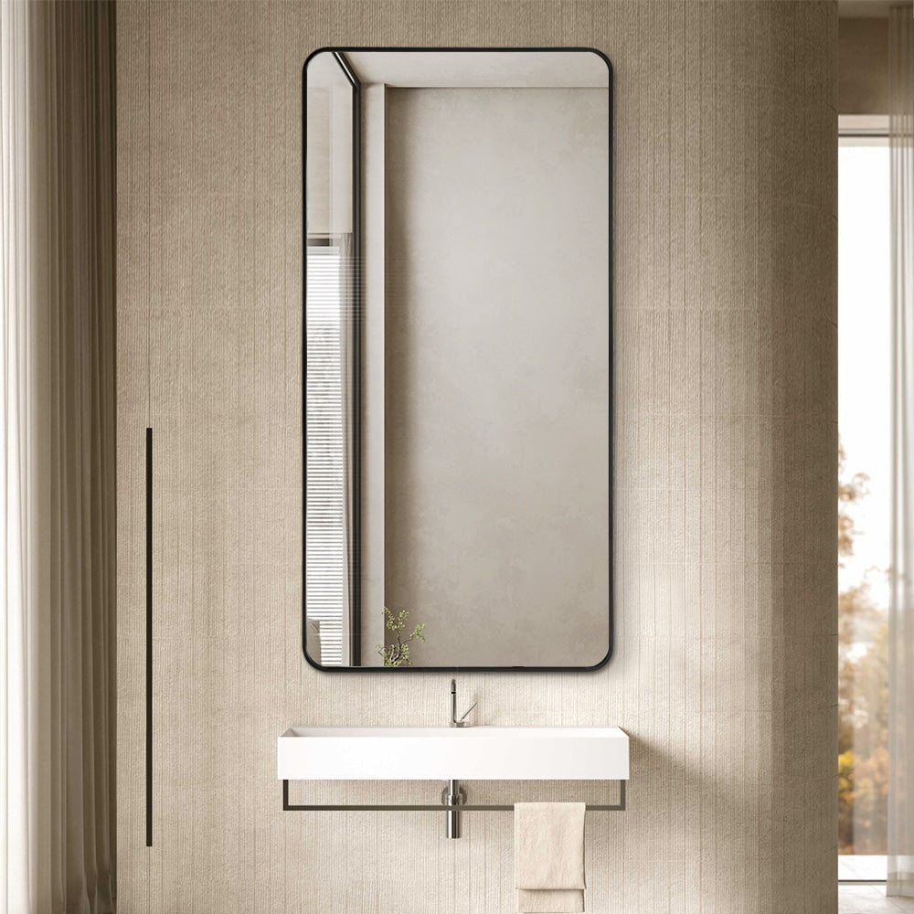 Hugo Long Rounded Modern Rectangular Wall Mirror
