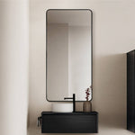 Hugo Long Rounded Modern Rectangular Wall Mirror