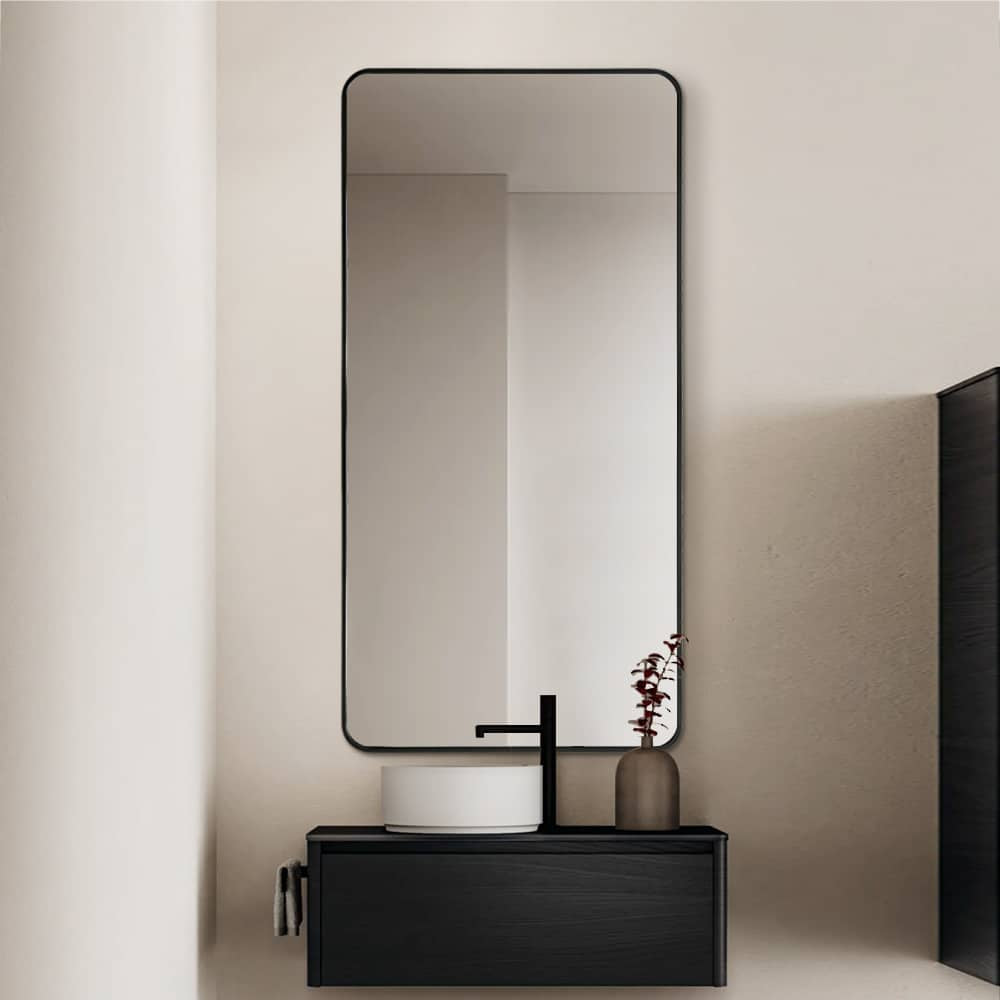 Hugo Long Rounded Modern Rectangular Wall Mirror