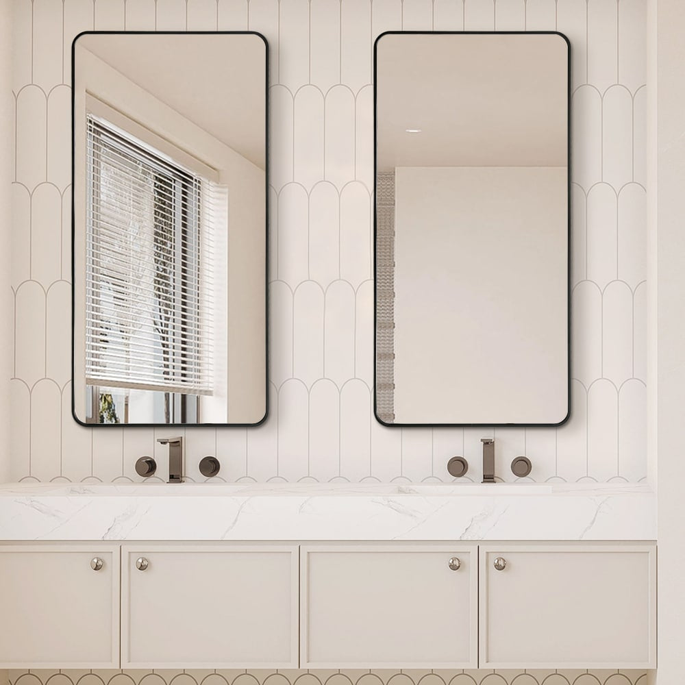 Hugo Long Rounded Modern Rectangular Wall Mirror