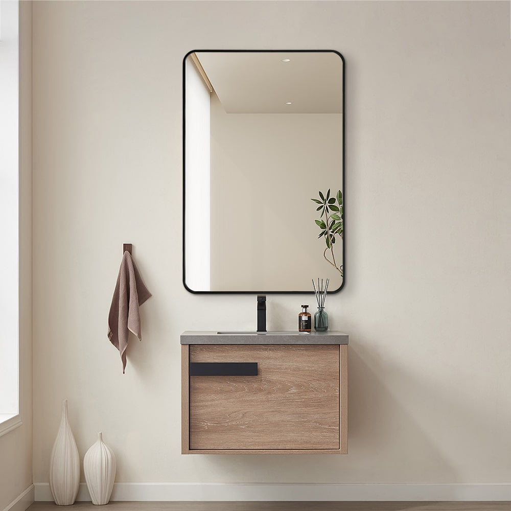 Hugo Long Rounded Modern Rectangular Wall Mirror 60cm x 90cm
