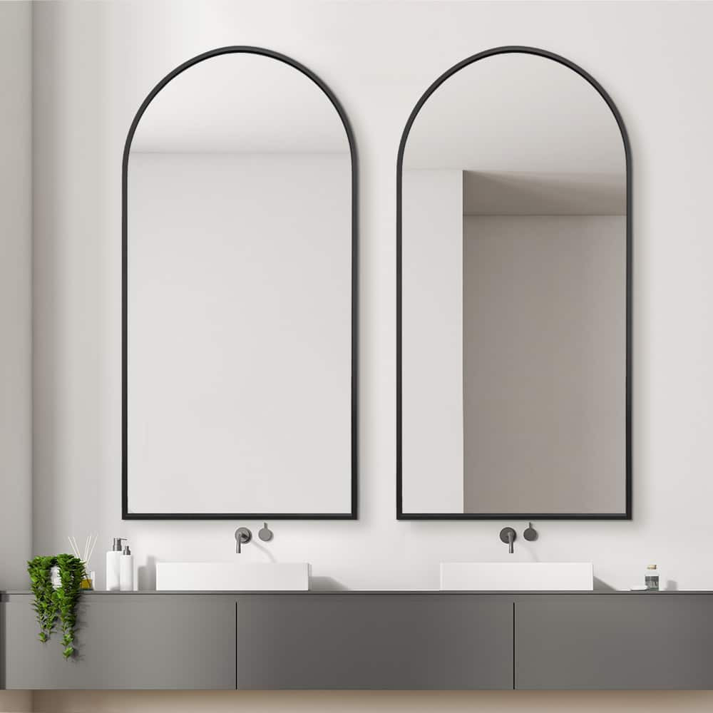 Mila Arched Wall Mirror Black Aluminium Alloy Frame