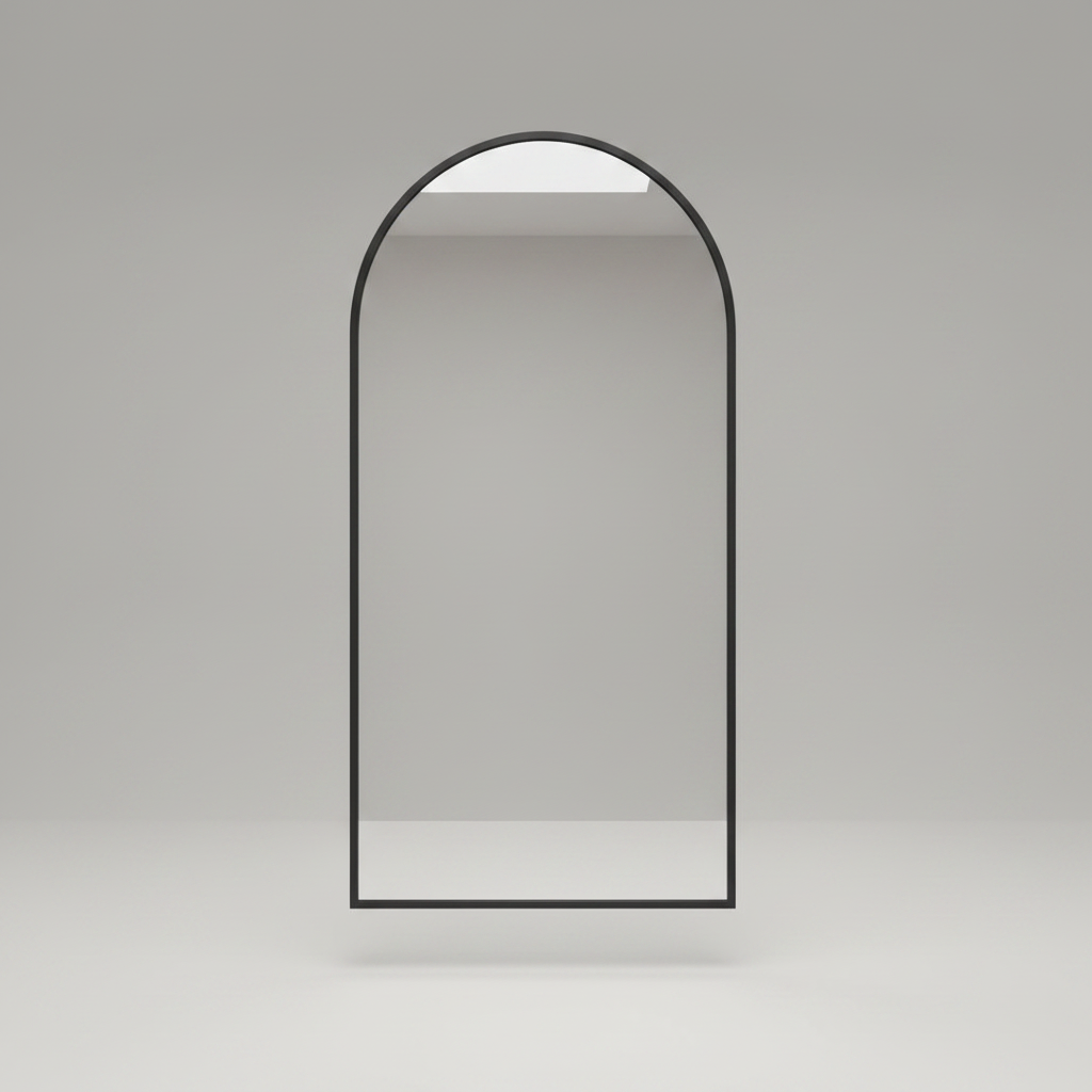 Mila Arched Wall Mirror Black Aluminium Alloy Frame 50cm x 100cm