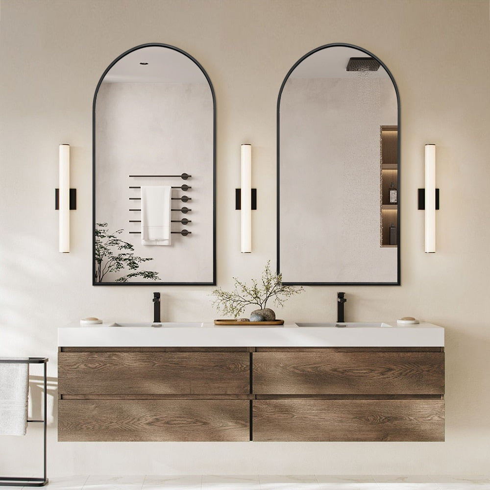 Mila Arched Wall Mirror Black Aluminium Alloy Frame 50cm x 100cm
