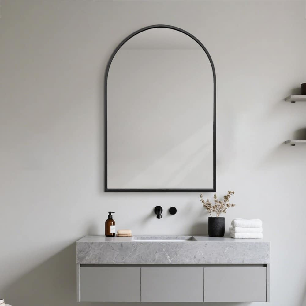 Mila Arched Wall Mirror Black Aluminium Alloy Frame