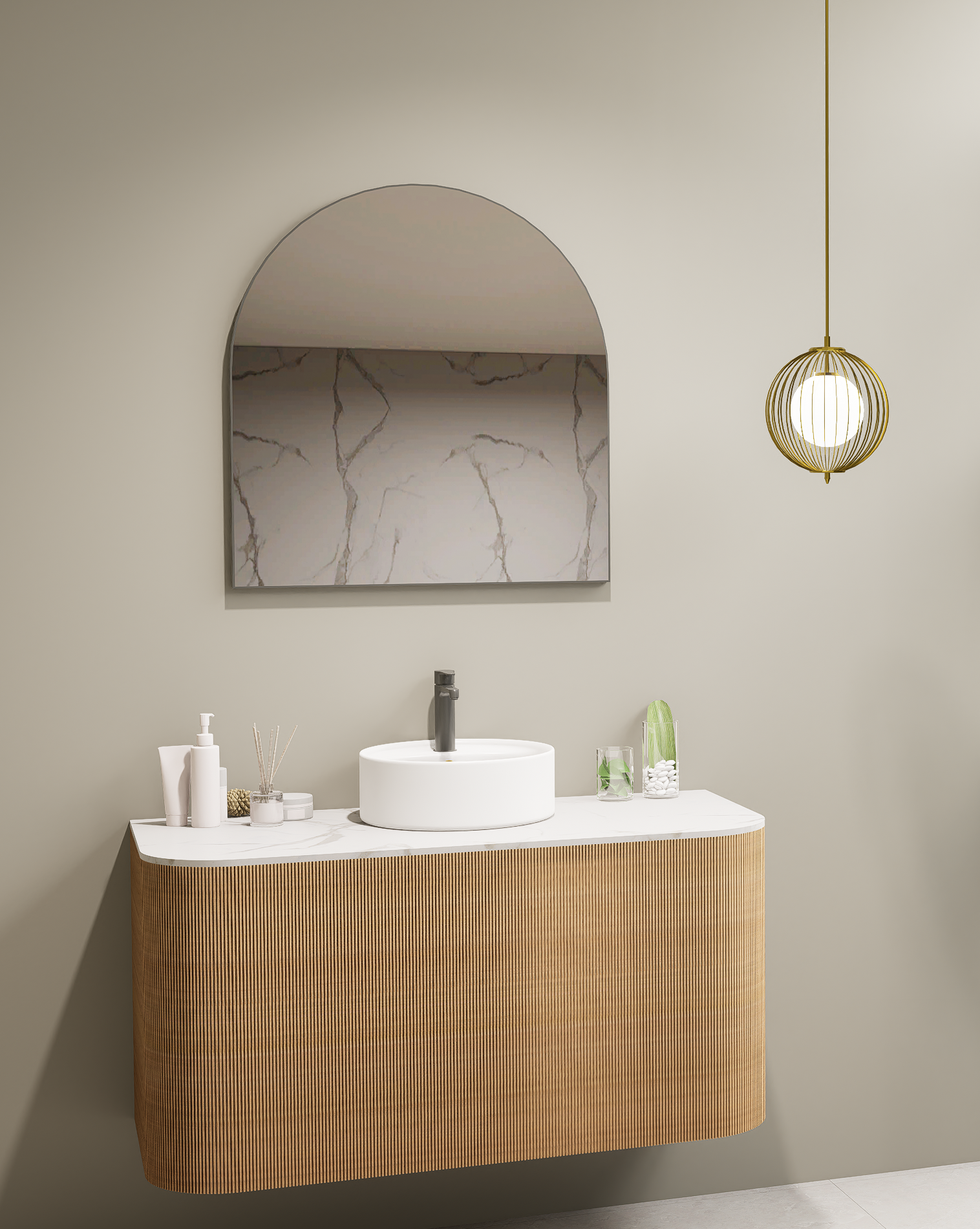 Lumixe Aura Framed Mirror Gun Metal Large