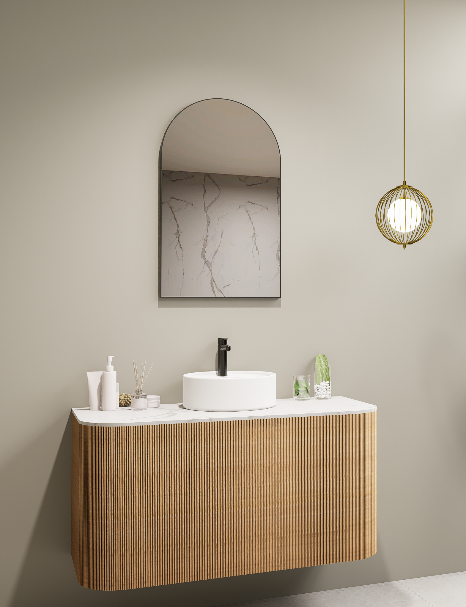 Lumixe Aura Framed Mirror Matte Black