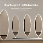 Aurora Modern Oval Glow LED Mirror 50cm × 150cm