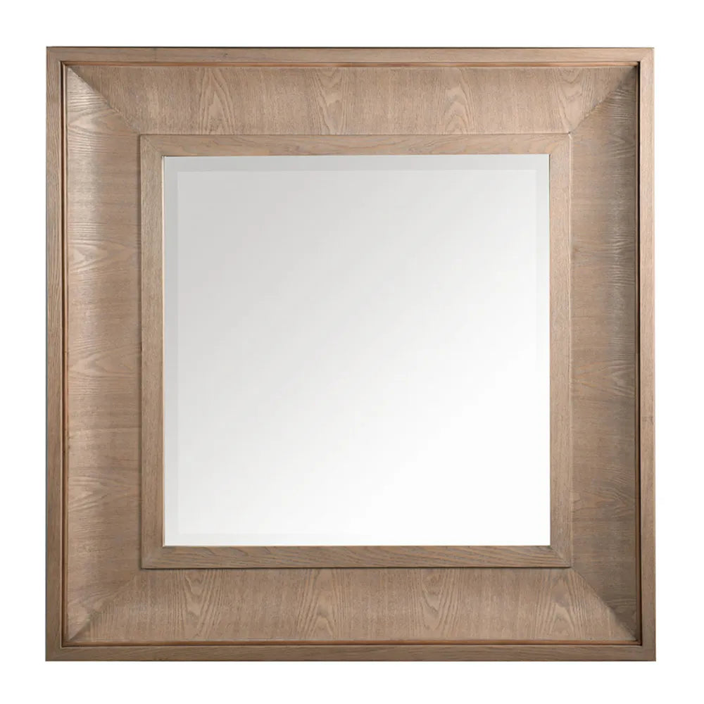 Bateman Wall Mirror Natural Wooden framed mirror on a white background