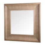 Bateman Wall Mirror Natural Square mirror with a wooden frame on a white background
