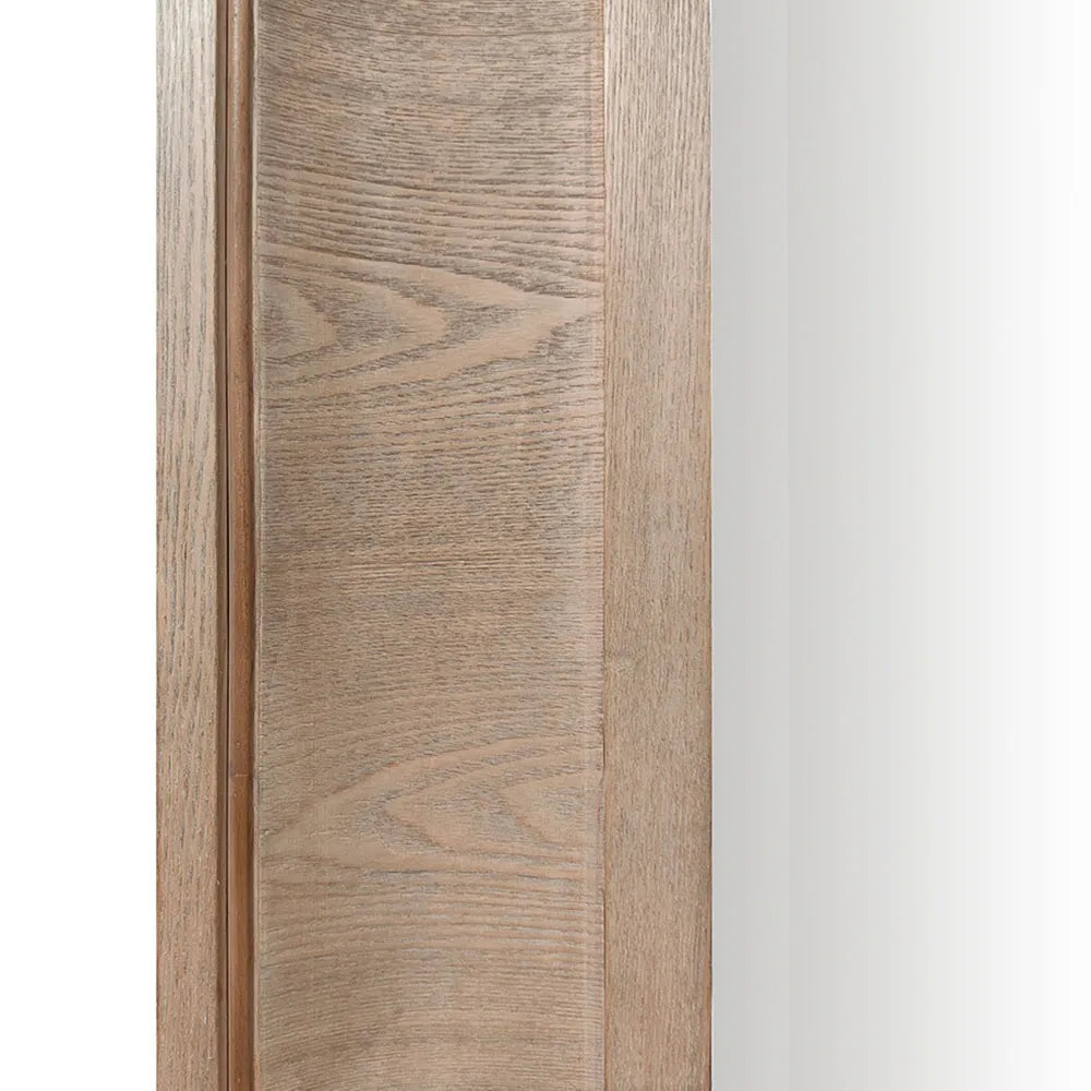Bateman Wall Mirror Natural Wooden door with a light brown finish on a white background