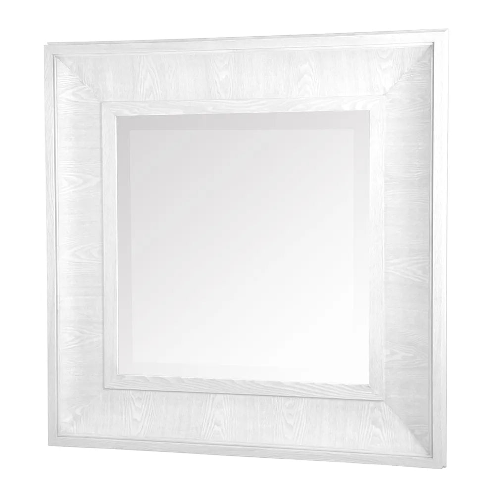 Bateman Wall Mirror White White decorative frame on a white background