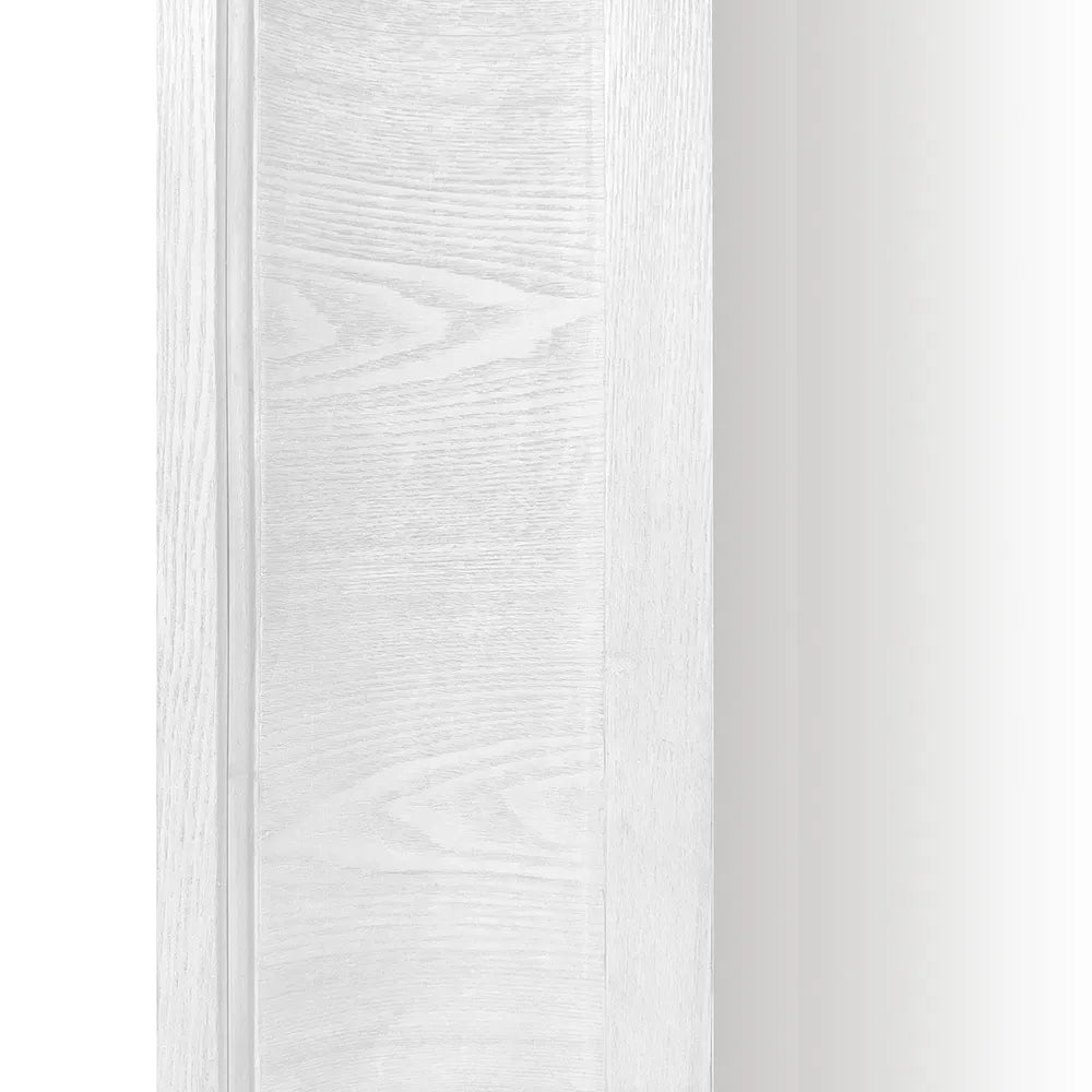 Bateman Wall Mirror White Close-up of a white wooden frame with a subtle grain pattern