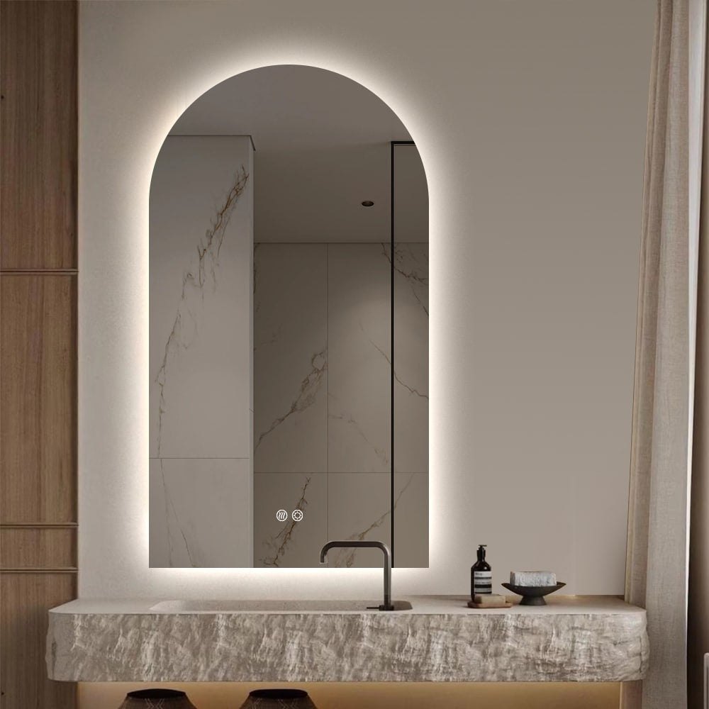 Elara Arch LED Mirror 90x50cm Frameless Backlit Design