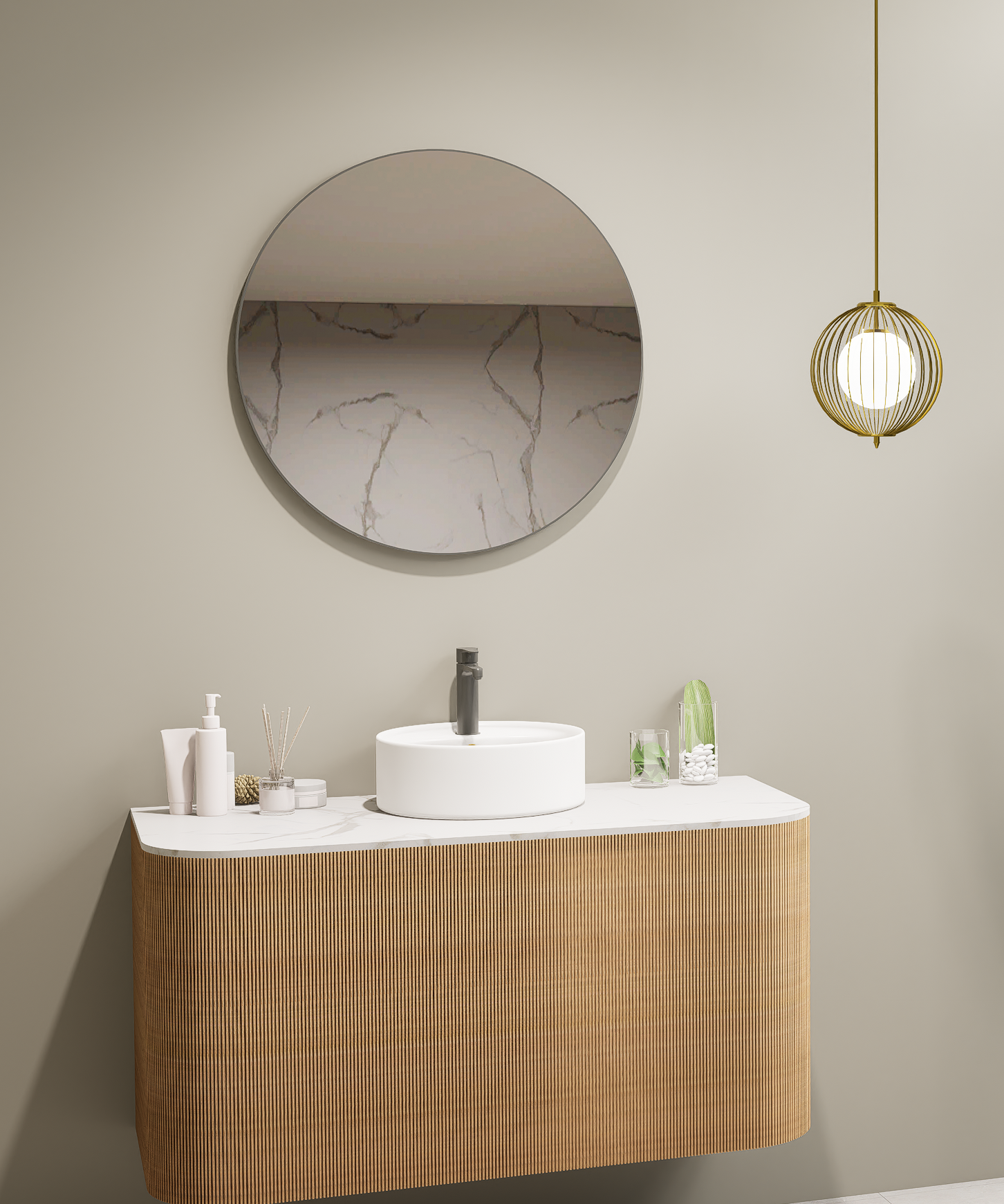 Lumixe CIRCO Framed Bathroom Mirror