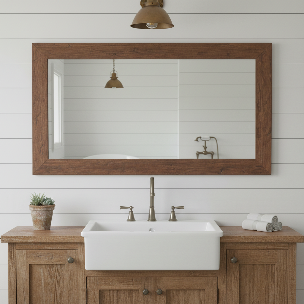 Harrison Colonial Mirror Dark Wood
