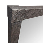 Textured metal frame corner on a white background