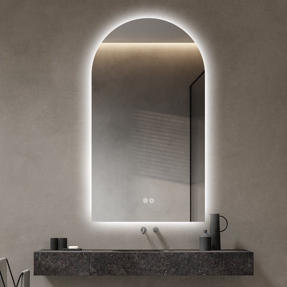 Elara Arch LED Mirror 90x50cm Frameless Backlit Design