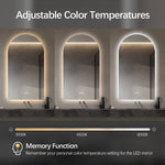 Elara Arch LED Mirror 90x50cm Frameless Backlit Design