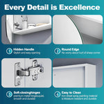 Elegant Showers Soft Rectangle Mirror Cabinet White AQC01-W-A+AQC01-W-B