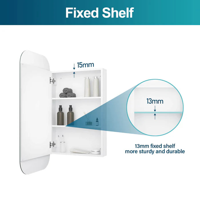 Elegant Showers Soft Rectangle Mirror Cabinet White AQC01-W-A+AQC01-W-B