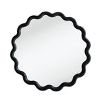 Eli Wavy Round Black Wall Mirror 60cm x 60cm