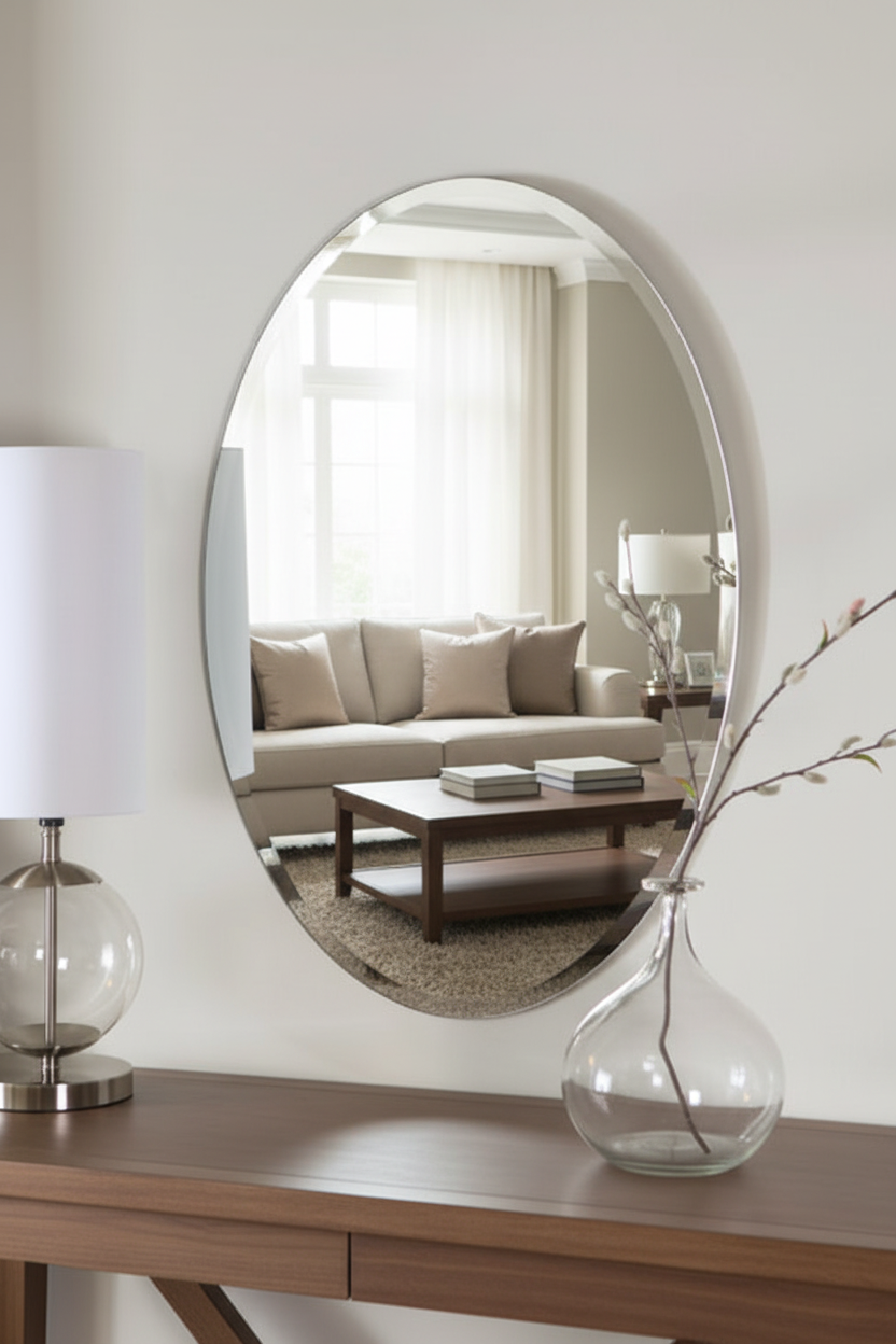 Alia Oval Wall Mirror Silver