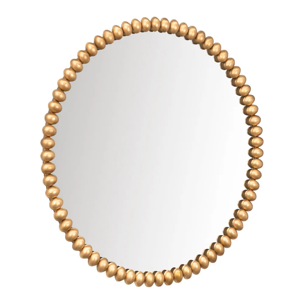 Cafe Light & Living Esme Round Beaded Gold Wall Mirror 40549