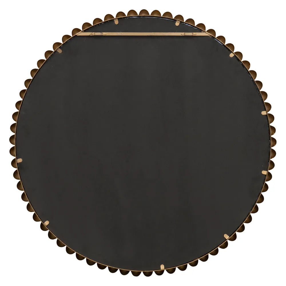Cafe Light & Living Esme Round Beaded Gold Wall Mirror 40549