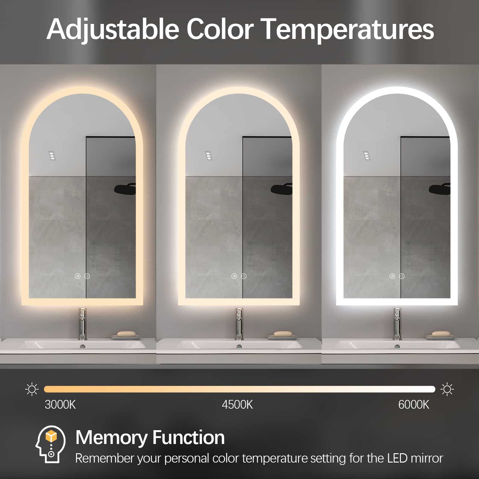 Freya Arched LED Bathroom Mirror