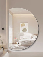 Isla Left Cut Half Moon Wall Mirror 91cm x 130cm Frameless Decorative Mirror