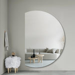 Isla Left Cut Half Moon Wall Mirror 91cm x 130cm Frameless Decorative Mirror