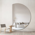 Isla Left Cut Half Moon Wall Mirror 91cm x 130cm Frameless Decorative Mirror
